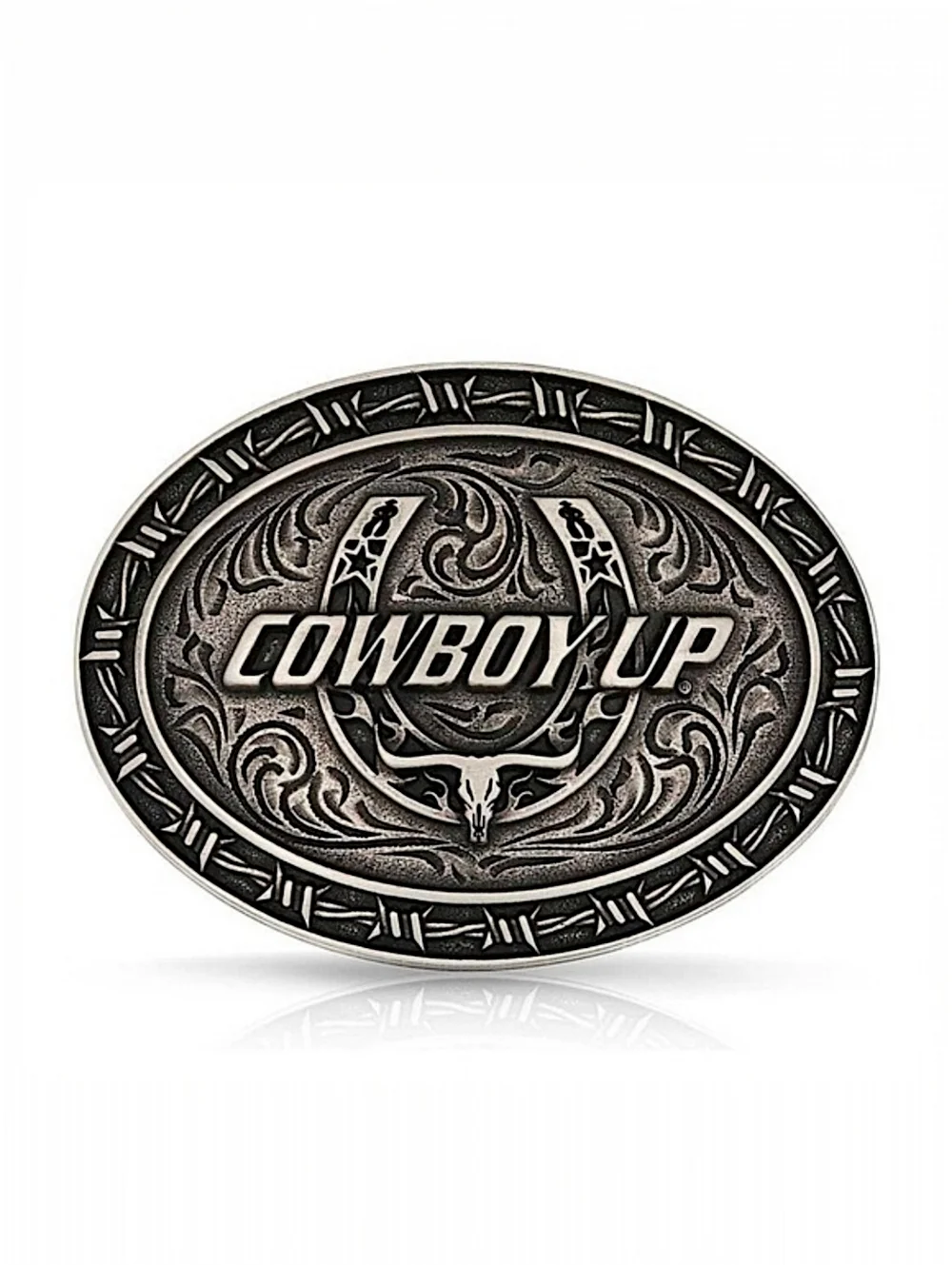 Montana Silversmiths Cowboy Up Barbed Wire‎ Buckle Retail $50 - New